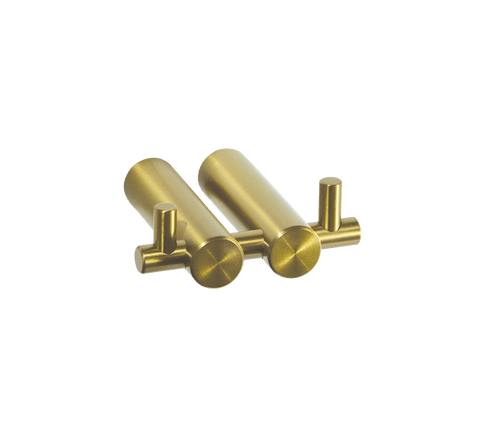 Blutide Double Robe Hook – Brushed Brass | Sage Accessories