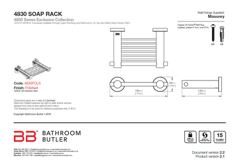 Bathroom Butler 4800 Soap Rack