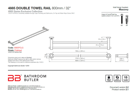 Bathroom Butler 4800 Double Rail - 800