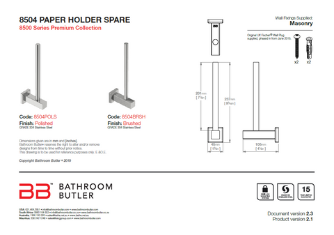 Bathroom Butler Paper Holder Spare