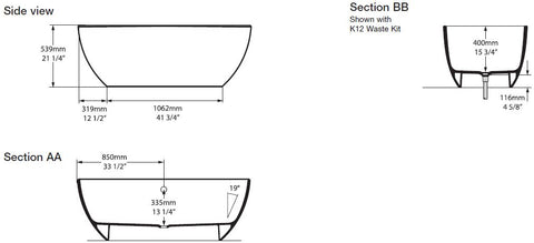 Victoria + Albert Barcelona 2 Bath - no overflow