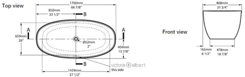 Victoria + Albert Barcelona 2 Bath - no overflow