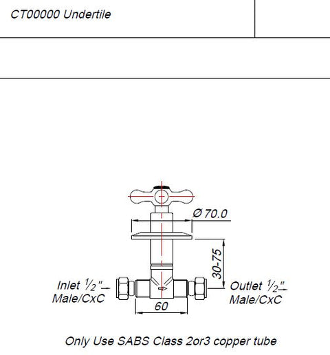 Blutide Crimson tide 15mm undertile stop tap cxc
