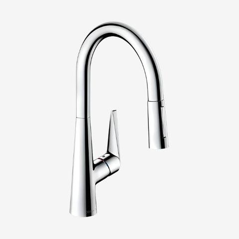 Hansgrohe Talis S 200 single lever sink mixer with pull-out spray round neck