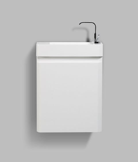 Clear Cube Milan 450 single door white gloss cabinet 450x180x450