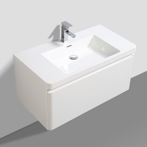 Clear Cube Milan 900 wall hung vanity unit - single drawer - soft close