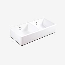 Victoria & Albert Shaws Sinks Double Bowl 800 White