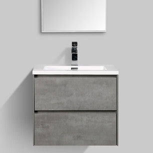 Clear Cube 600x480x500mm Enzo double drawer cabinet -concrete -soft close runners