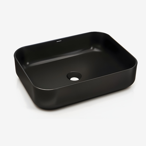 Bathco Dinan Rectangular porcelain basin Matt black