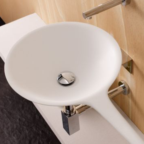 Bathco Saja basin & Recto, chrome frame support