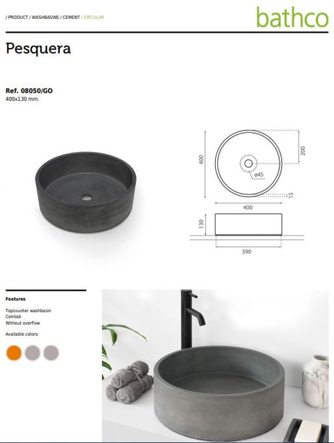 Bathco Pesquera Circular Cement Basin