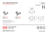 Bathroom Butler 4600 Matt Black Robe Hook Double