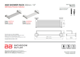 Bathroom Butler 4600 Matt Black Shower Rack 330mm