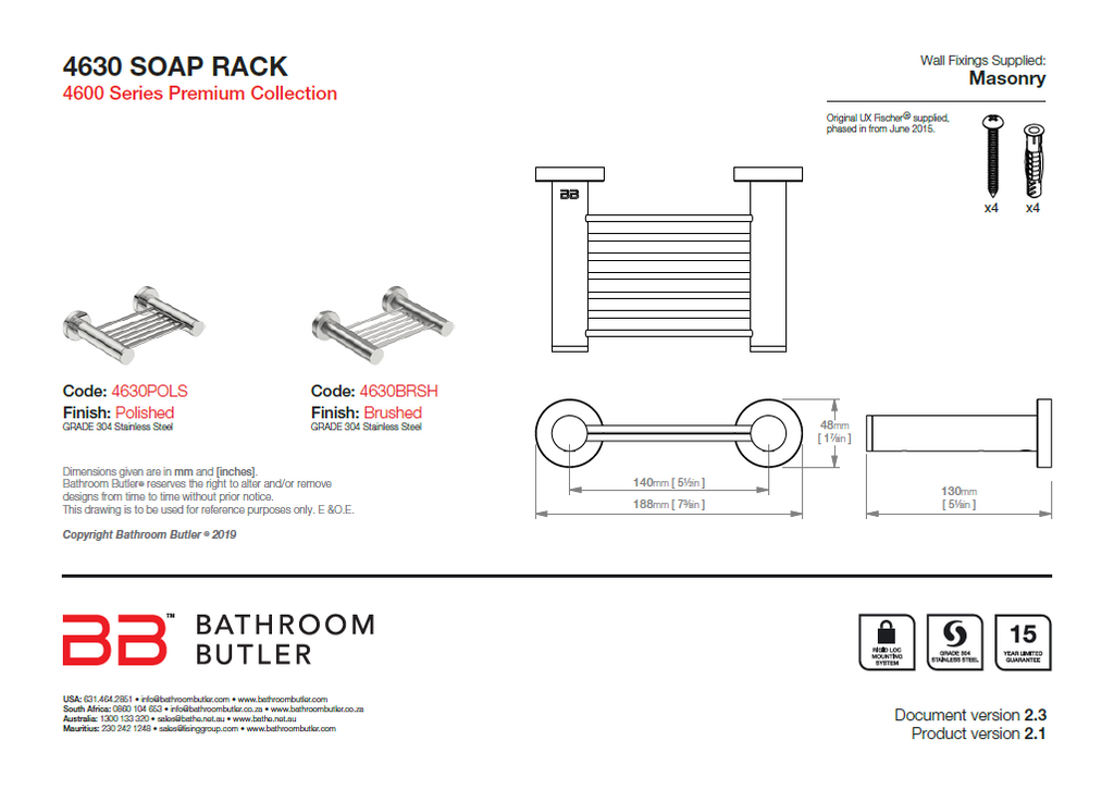 Bathroom Butler 4600 Matt Black Soap Rack