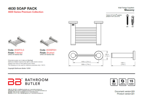 Bathroom Butler 4600 Soap Rack