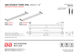 Bathroom Butler 4600 Matt Black Towel Rail 800mm