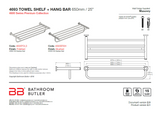 Bathroom Butler 4600 Towel Shelf and Hang Bar 650mm