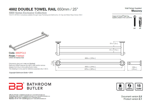 Bathroom Butler 4800 Double Rail - 650