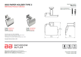 Bathroom Butler 8500 Paper Holder Type II Flap
