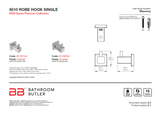 Bathroom Butler Matt Black Robe Hook Single