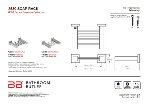 Bathroom Butler Matt Black Soap Rack