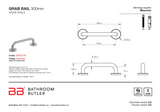 Bathroom Butler 300mm grab rail