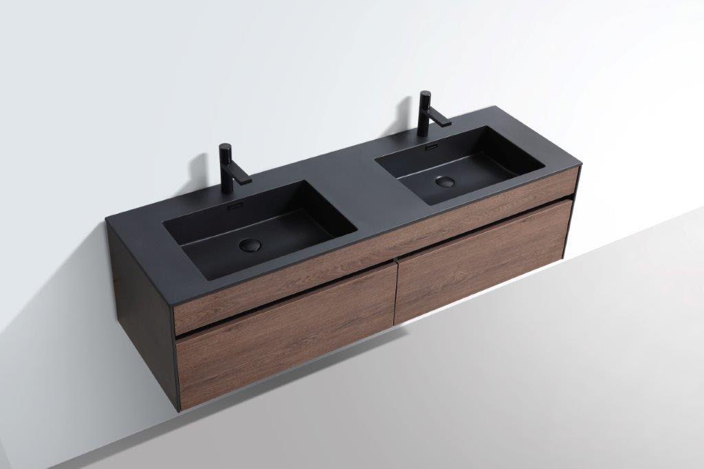 Gio Simplicity 1200 Cabinet & charcoal double basin
