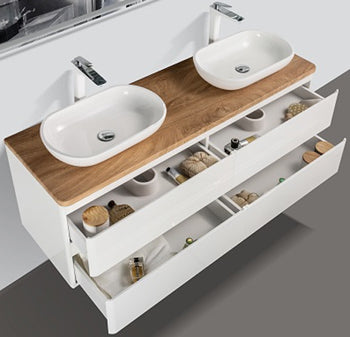 Clear Cube Lazio 1500mm four drawer and 2 basin