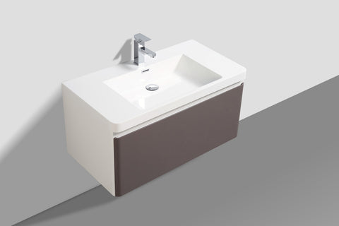 Clear Cube Milan 900 wall hung vanity unit - single drawer - soft close