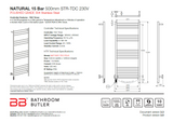 Bathroom Butler Natural 15 Bar SPS Straight TDC