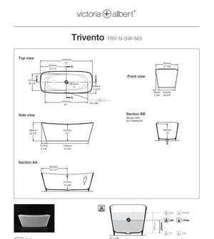 Victoria & Albert Trivento Freestanding Bath 1650mm
